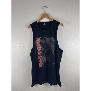 Iron Maiden Sleeveless Band T Shirt Mens Large Black Cut Off Tank￼